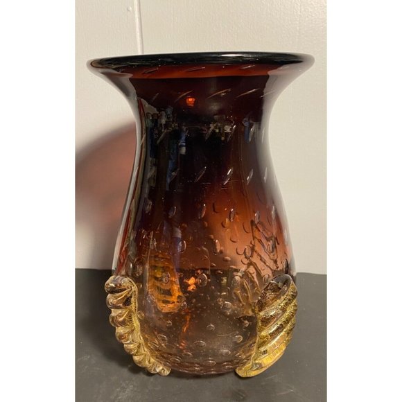Vintage Barovier & Toso Vase Aubergine Murano Glass - Picture 1 of 8